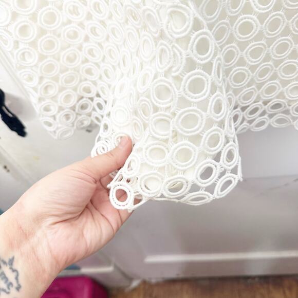 Karina Grimaldi Felix Crochet White Eyelet Jumpsuit Style 6407 Size XS Peekaboo - Picture 6 of 12